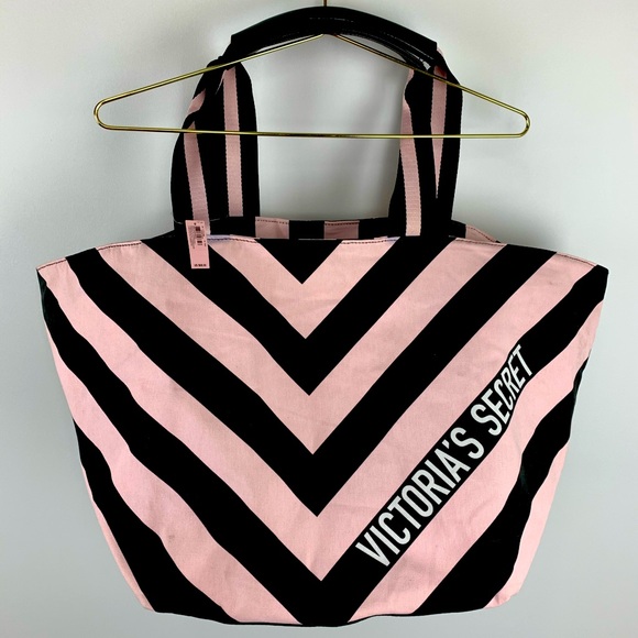 Victoria's Secret Handbags - Victoria’s Secret Large Tote Bag Pink & Black